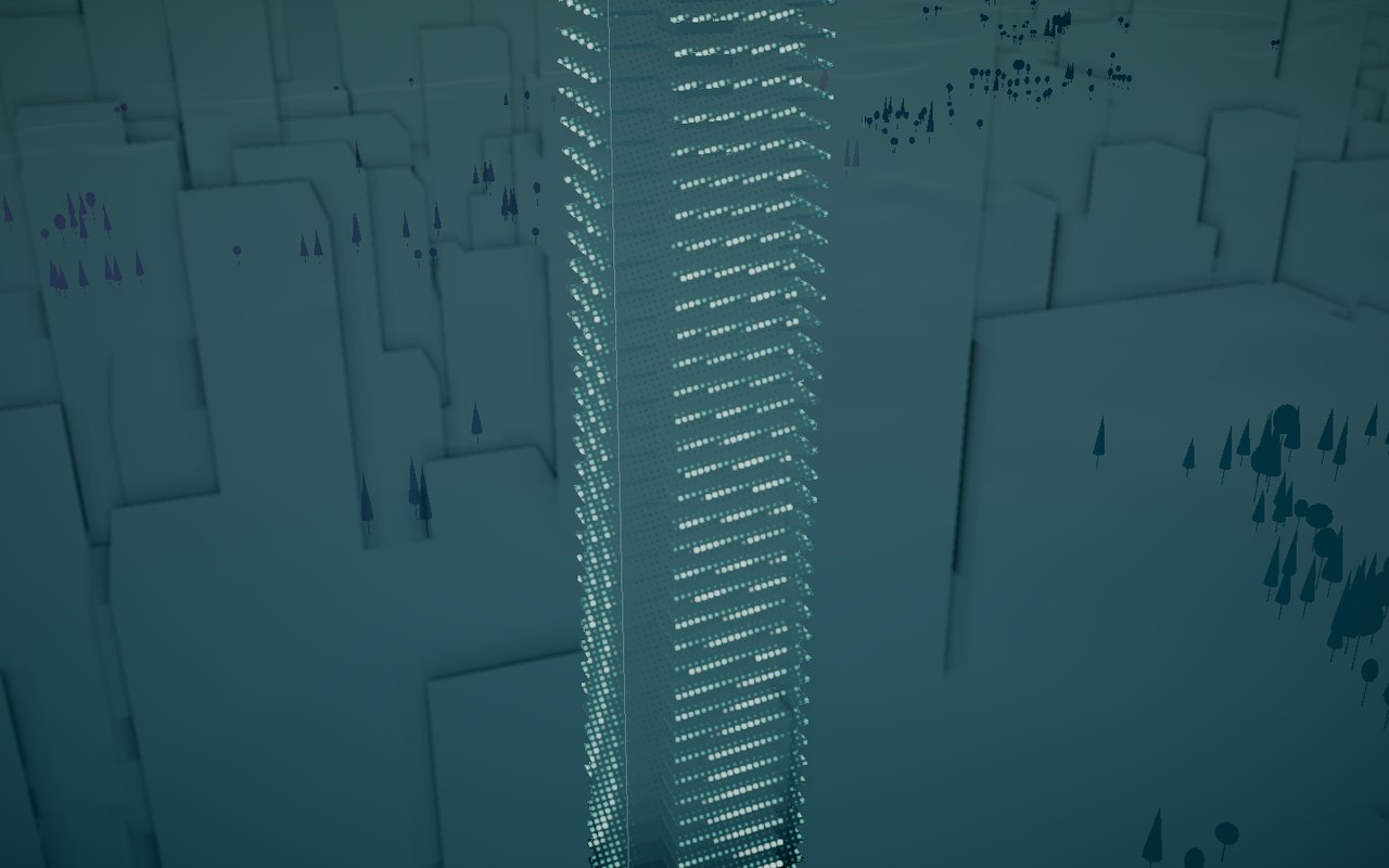 Interior daylight simulation on the floors of a tower
